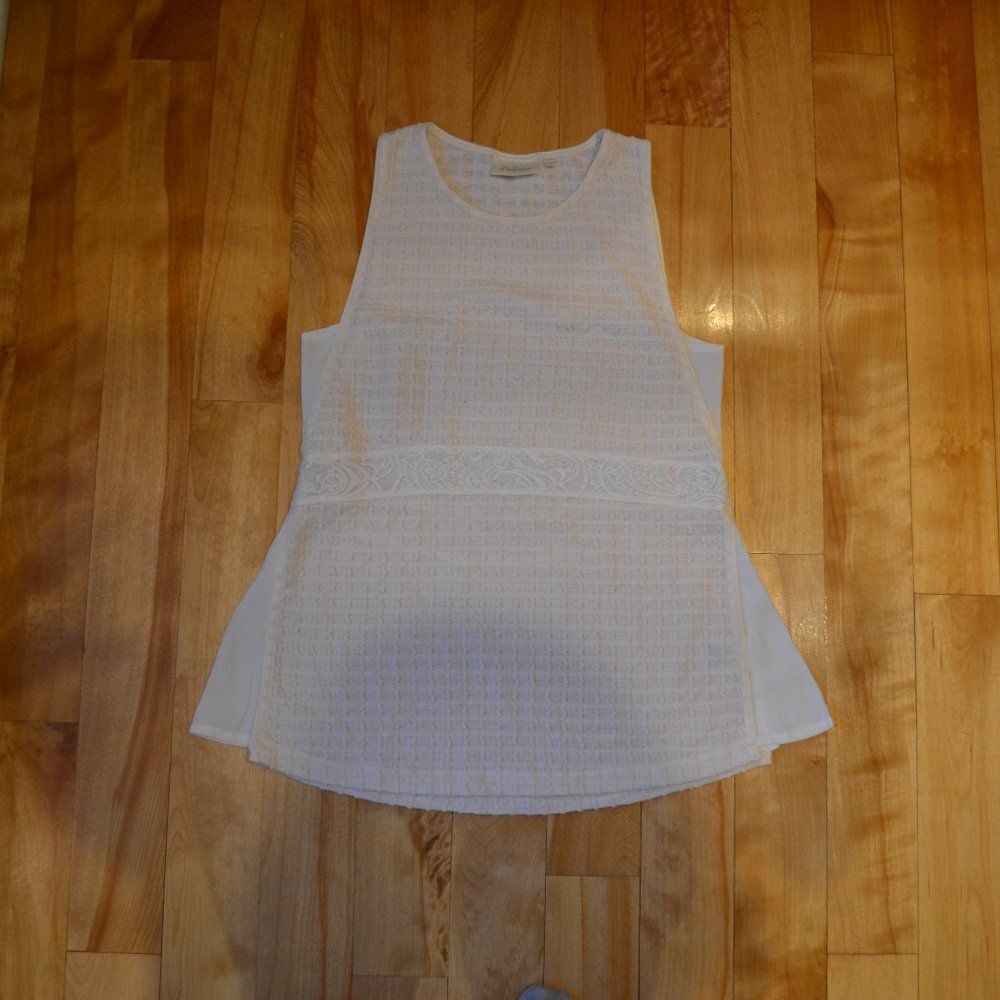 Anthropologie Brand Deletta Size XS White Tank Top